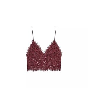Zara Burgundy Lace Crop Top
